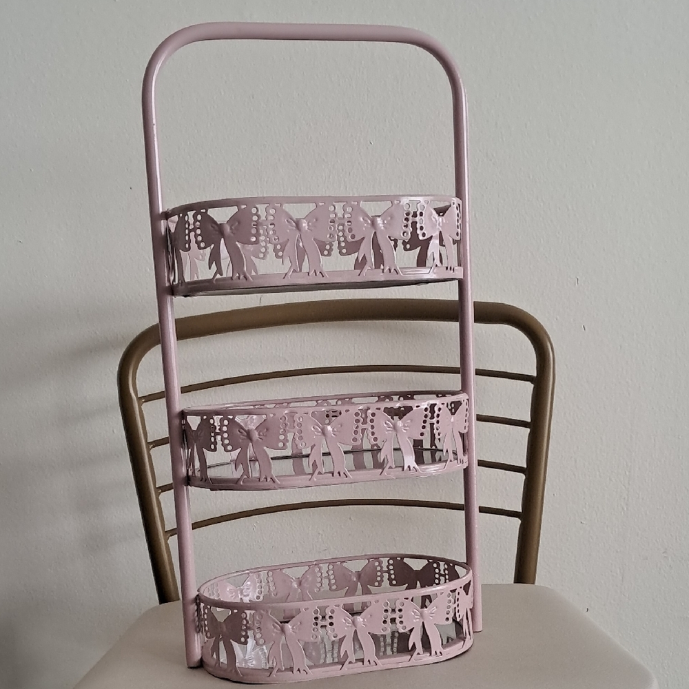 New!Viral Pink Bow Tiered Stand